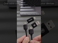 ESSAGER ES-X49 65W Usb to Type C Lightning 4 in 1 Charger Data Cable for Phone Laptop