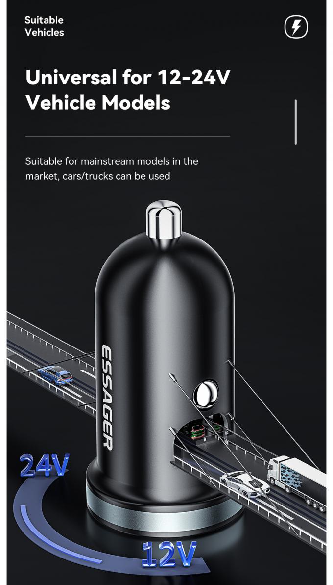 ESSAGER ES-CC12 السلسلة 30W نوع C منفذ شحن السيارة USB A 11