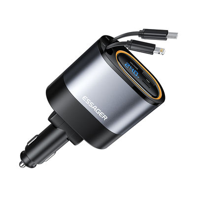 ESSAGER SHE-6001 45W PD 30W Hızlı USB C Işık Kablosu ile C Tipi Araba Şarj cihazı