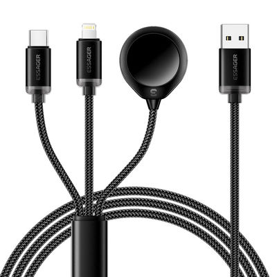 satın al TPE USB A'dan USB C + L + Watch Kablosu 3 In 1 Şarj Kablosu 3A ES-X60 Serisi online manufacture