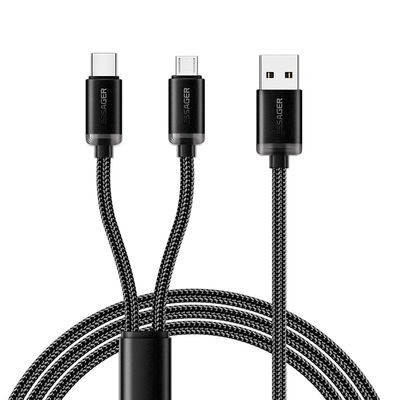 खरीदें यूएसबी ए से यूएसबी सी 2 इन 1 माइक्रो चार्जिंग केबल 40W 1.2m ES-X60 सीरीज online manufacture
