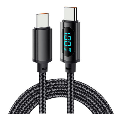 satın al Essager 2022 LED Dijital Ekran Özel 1M 2M Kablo OEM/ODM 27W 100W Hızlı Şarj USB Kablosu Cep telefonu için online manufacture