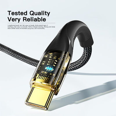 購入 C型からC型USB充電ケーブル 透明 480Mbps 60W 100W 電話ケーブル online manufacture