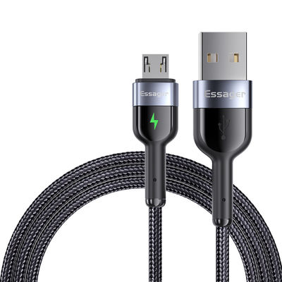 satın al LED Mobil Şarj Kablosu Nylon Kumaş Dikiş Hızlı Şarj Mikro USB Veri Kabloları 0.5M 1M 2M online manufacture