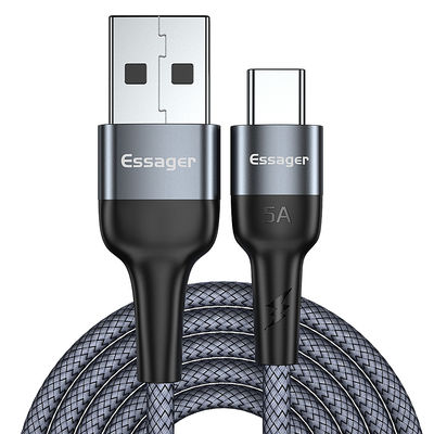 購入 エッサガー スカッド USB C型ケーブル 急速充電 5A 0.3M 1M 2M C型デバイス用 online manufacture