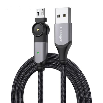 खरीदें 180 घुमाएँ USB ए से माइक्रो बी केबल फास्ट चार्जिंग एलईडी चार्जर डेटा केबल online manufacture