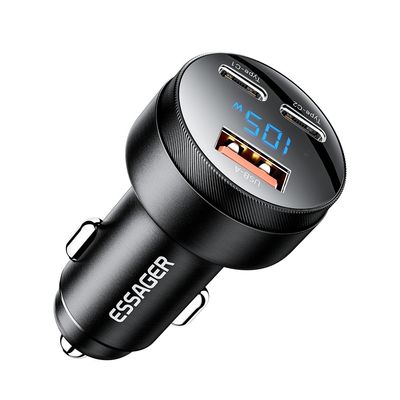 खरीदें ESSAGER FSJ-008 सीरीज 105W 3 पोर्ट फास्ट यूएसबी टाइप सी कार चार्जर online manufacture