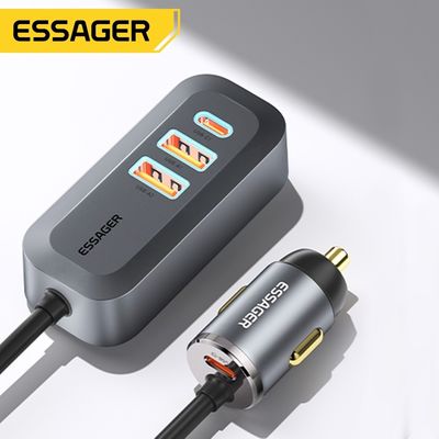 खरीदें Essager 2022 Doution कार चार्जर 1.5m एक्सटेंशन केबल 2C2A 100W कार चार्जर Huawei Xiaomi मोबाइल फोन के लिए online manufacture