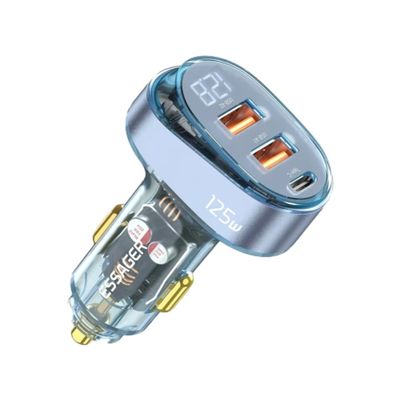 comprar Loja Oficial Carregadores de Carro de Display Digital 125W Transparente com 1 Tipo-C 2 USB-A online manufacture