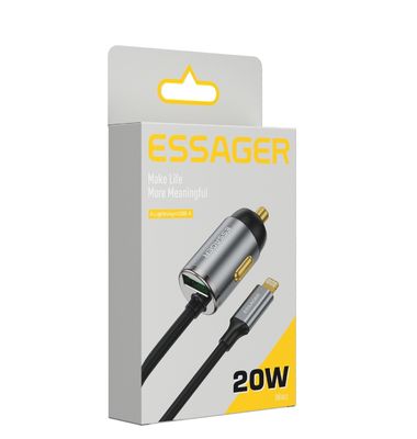 購入 2 ポート カー 充電器 PD 20W 1.5mケーブル付きミニ電源アダプター online manufacture