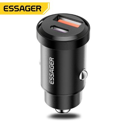 Beli Essager 30W 45W Tipe C + USB-A USB QC3.0 Car Fast Charger pembuatan online