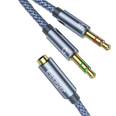 satın al 2 in 1 3.5mm ses kabloları kulaklık destekleyici mikrofon hoparlör online manufacture