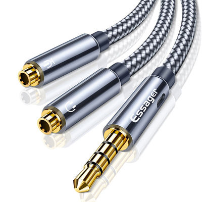satın al Örtü koruma 3.5mm Ses adaptörleri 2 in 1 Mikrofon destekleme ses kablosu online manufacture