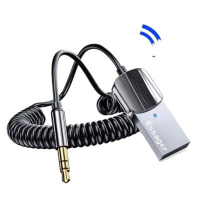 satın al USB To 3.5mm Jack Araba Ses Alıcısı Aux Adaptörü Elsiz Kit Bluetooth 5.0 BT Göndericisi online manufacture