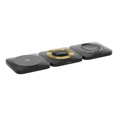 satın al ESSAGER Waves 3 in 1 Wilress şarj cihazı 15W en iyi hızlı şarjlı kablosuz telefon şarj cihazı online manufacture
