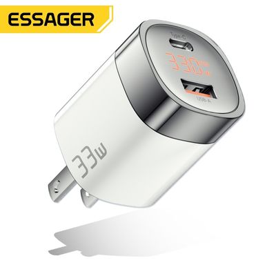 購入 A+C デュアルポート LED デジタルディスプレイ GaN ウォールチャージャー US 標準 33W online manufacture