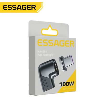 satın al Essager 2022 7 dönümlü dirseği manyetik adaptör L şeklinde tasarımı Siyah Beyaz 100W 5A online manufacture