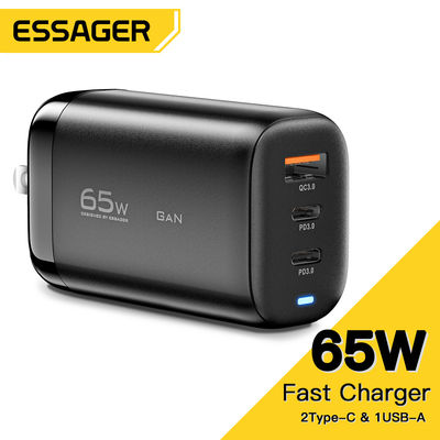 কেনা দ্রুত GaN ওয়াল চার্জার C+A 65W হাই পাওয়ার PD 65w ফাস্ট ফোন চার্জার For Android অনলাইনে উৎপাদন