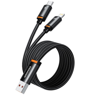 खरीदें ESSAGER ES-X67 2 में 1 100W यूएसबी टाइप सी से यूएसबी टाइप सी लाइटिंग डेटा केबल online manufacture