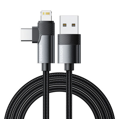주문 ESSAGER ES-X59 2in1 USB에서 USB C 조명 빠른 충전 전화 데이터 케이블 온라인 제조