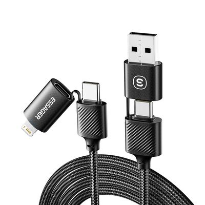 Αγορά ESSAGER ES-X49 65W USB σε τύπου C Lightning 4 σε 1 καλώδιο δεδομένων φορτιστή για τηλέφωνο φορητό υπολογιστή ηλεκτρονική κατασκευή