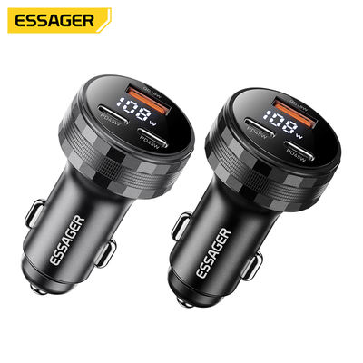購入 ESSAGER ES-CC25 QC18W USB-A デュアル PD45W USB C 車載電話充電器アダプター デジタルディスプレイ付き オンライン製造