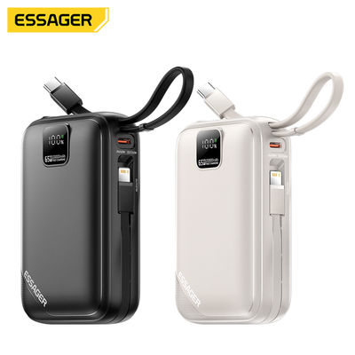 購入 Essager ES-D025 65W ポータブルノートパソコン 20000mAh モバイルバッテリー Type C Lightning ケーブル付き オンライン製造