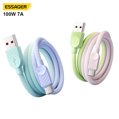 Buy 3ft 6ft USB A to C Fast Charging Cable 7A 100W Data Transfer online manufacture