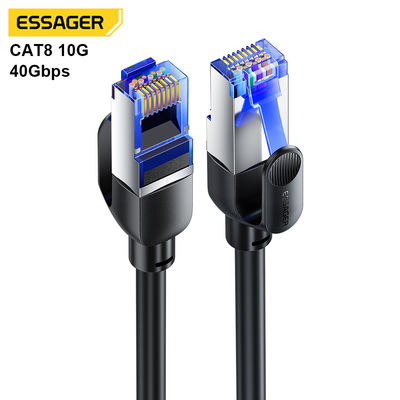 Купить ESSAGER ES-WX02 Кабель Ethernet Cat 8 40 Гбит/с RJ45, 0.5 м, 1 м, 2 м, 3 м, 5 м, 10 м, 15 м Производство в сети