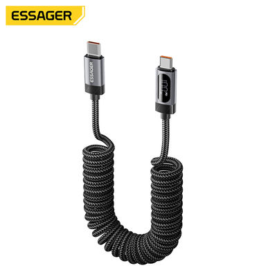 satın al ESSAGER ES-X64 dizüstü telefon USB C'den C'ye hızlı şarj kablosu PD 100W 60W LED dijital ekran Çevrimiçi üretim