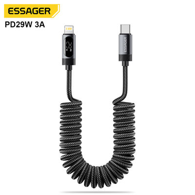 Beli ESSAGER ES-X64 Tipe C Untuk Petir Iphone Pengecas Cepat Kabel Data 3A PD29W Led Digital Display pembuatan online