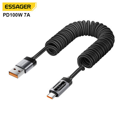 comprar ESSAGER ES-X64 teléfono móvil 7A USB a tipo C cable de carga PD 100W ED pantalla digital Fabricación en línea