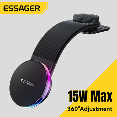 comprar ESSAGER ZN40 15W cargador inalámbrico magnético 360 rotación montaje de soporte de teléfono de coche Fabricación en línea
