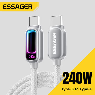 comprar ESSAGER ES-X81 240W Cabo de Dados de Energia para Carregamento Rápido USB C para C para Celular e Laptop Fabricação em linha