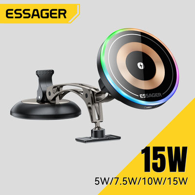 kopen ESSAGER ES-ZJ40 Magnetische Autohouder voor Mobiele Telefoon met 15W Draadloze Oplader 360 Graden Rotatie online vervaardiging
