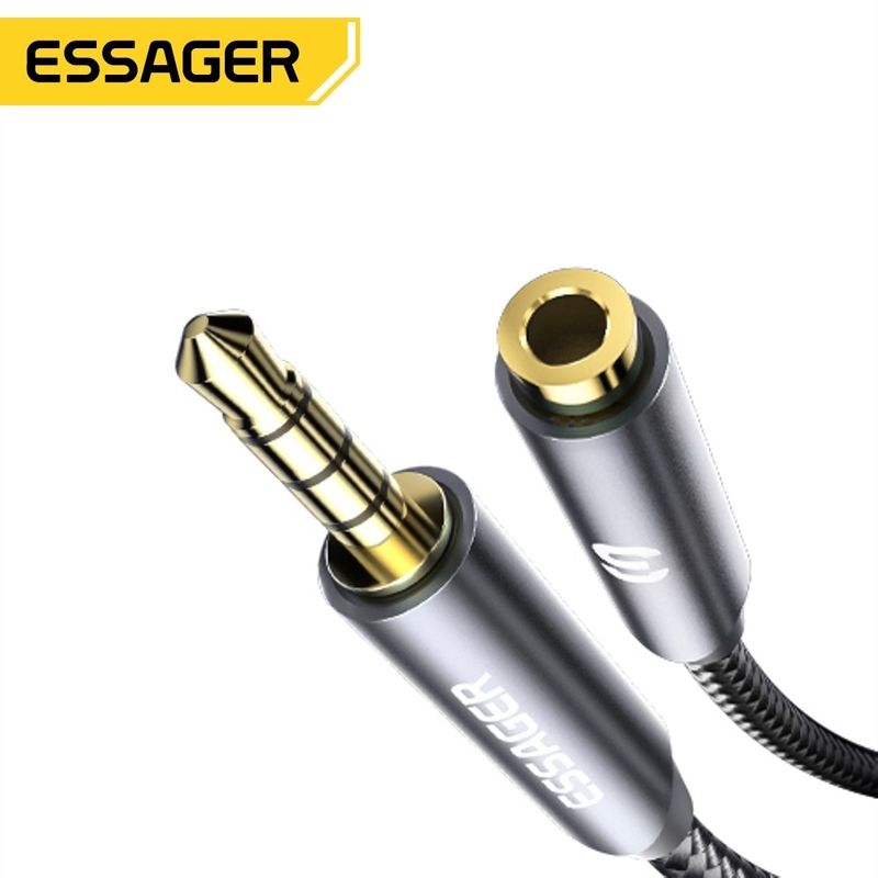 Essager 3 5mm Male To 3 5mm Female AUX Jack Headphone Audio Cables Essager 3 5mm Male To 3 5mm Female AUX Jack Headphone Audio Cables