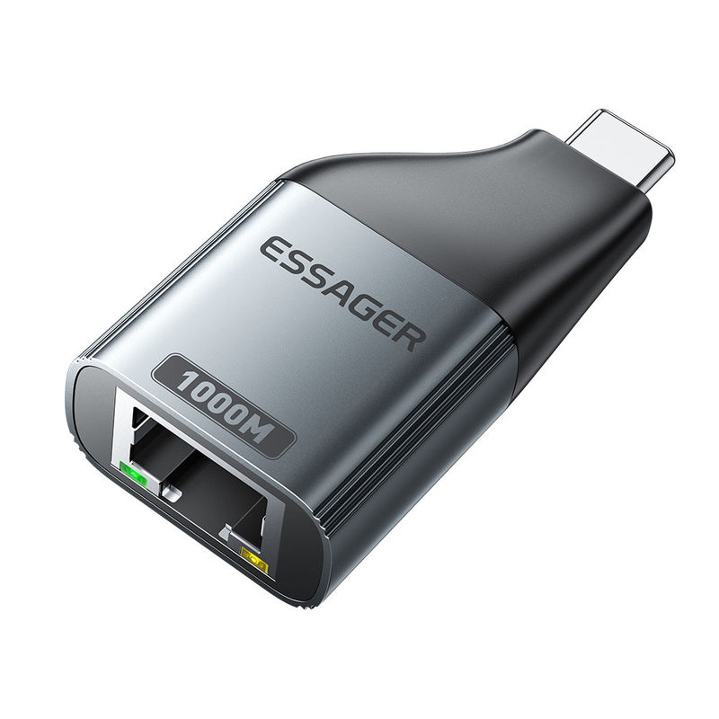 ESSAGER ES-OTG22 Type C USB C To RJ45 Ethernet Adapter 100 1000 Mbps