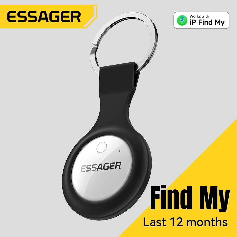 ESSAGER Smart Tag מאיתור Bluetooth Find My 12 חודשי סוללה כיסוי סיליקון