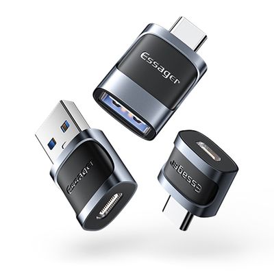 Essager Small 3A Fast Charging USB Female to Type-C Male OTG Adapter USB 3.0 Adaptor for Multiple Devices