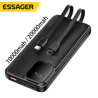 ESSAGER ES-D023 22.5W Digital Portable 10000mAh Power Bank với cáp
