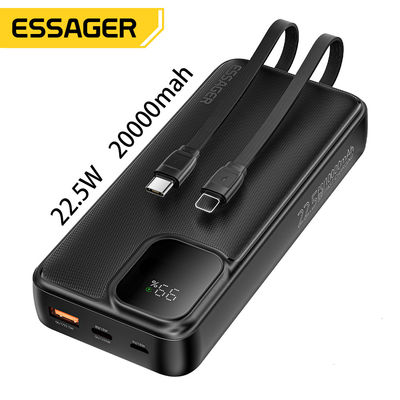 Sạc dự phòng ESSAGER ES-D023 22.5W Kỹ thuật số 20000mAh có cáp