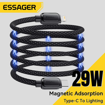 ESSAGER ES-X56 1M PD 29W 3A Fast Charging Type C To L Magnetic Data Cables For Iphone