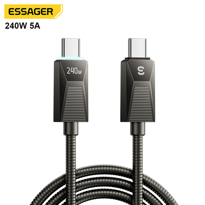 ESSAGER ES-X75 5A PD 240W USB CからCの高速充電データケーブル ラップトップ・タブレット・電話