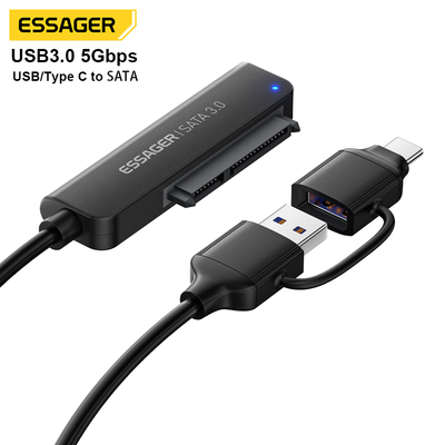 Cable adaptador USB 3.0 Tipo-C a SATA para HDD SSD de 2.5 pulgadas a 5 Gbps