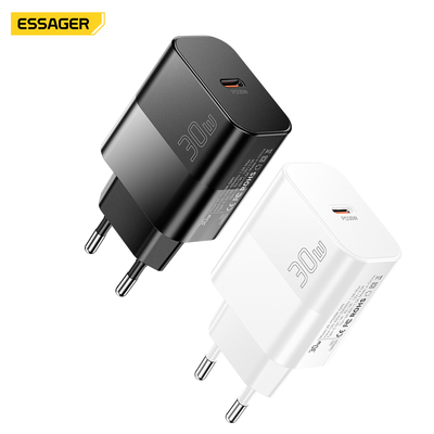 ESSAGER 30W Gan PD شارژر دیواری تلفن با شارژ سریع Type C برای آیفون، هواوی