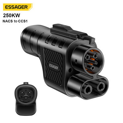 ESSAGER Dc Nacs To Ccs1 Tesla Fast Charging Adapter For Electric Cars, IP66 250Kw 500A Ev Power Connector 