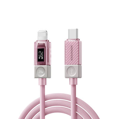 ESSAGER ES-X76 Usb C To Lightning Pd 29W Charging Data Cable 3Ft 6Ft Digital Display 