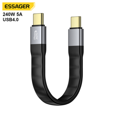 ESSAGER ES-X77 240W USB4.0 Usb C to Usb C Fast Charging Cable 8K 60Hz 40Gbps Audio Video