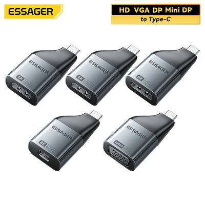 ESSAGER ES-OTG22 Mini DP VGA HDMI To USB Type C Video Adapter 8K 4K 1080P 60Hz 30Hz
